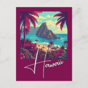 Vintage stijl Hawaiaanse reis Honolulu Midden-Paci Briefkaart
