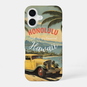 Vintage stijl Hawaiaanse reis Honolulu Midden-Stil iPhone 16 Hoesje