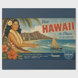 Vintage stijl Hawaiaanse reisadvertentie Cadeaupapier