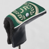 Vintage stijl heraldiek embleem aangepaste naam iv golfheadcover (3/4 voorkant)