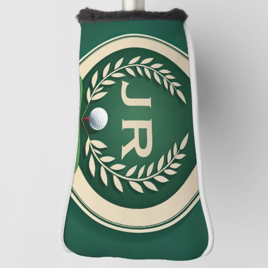 Vintage stijl heraldiek embleem aangepaste naam iv golfheadcover (Draai 90)