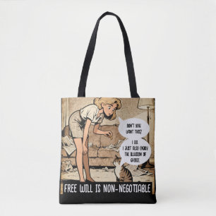 Vintage Stijl Kat Sarcastische Humor Tote Bag