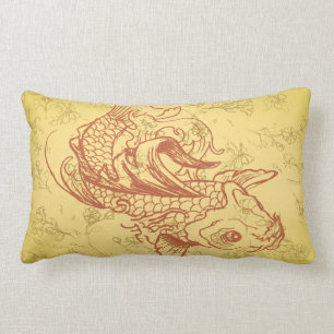 vintage stijl koi vector illustratie kussen