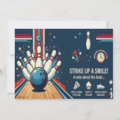 Vintage stijl Let's Roll Bowling 8e verjaardag Kaart (Achterkant)