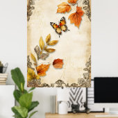 vintage stijl met herfstthema poster (Thuiskantoor)