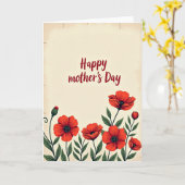 Vintage Stijl Moederdagkaart Kaart (Gele Bloem)
