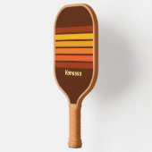 Vintage stijl over gestreept met naam pickleball paddle (Links)