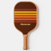 Vintage stijl over gestreept met naam pickleball paddle (Achterkant)