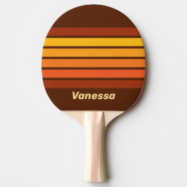 Vintage stijl over gestreept met naam tafeltennisbatje