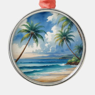 Vintage stijl palmbomen exotische eilanden reis ku metalen ornament