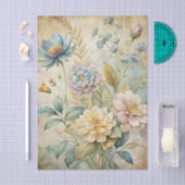 Vintage Stijl Pastel Bloemen Achtergrond Tissuepapier (Craft)