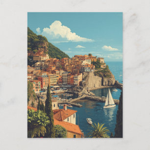 Vintage stijl Portofino Genova Italië Briefkaart