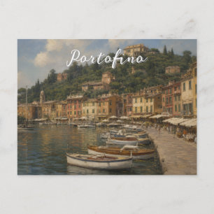 Vintage stijl Portofino Genova Italië Briefkaart