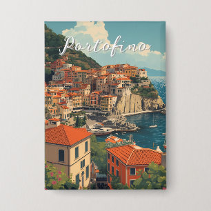 Vintage stijl Portofino Genova Italië Button
