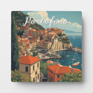Vintage stijl Portofino Genova Italië Fotoplaat