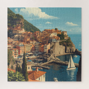 Vintage stijl Portofino Genova Italië Legpuzzel