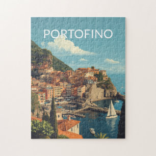 Vintage stijl Portofino Genova Italië Legpuzzel