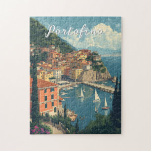 Vintage stijl Portofino Genova Italië Legpuzzel