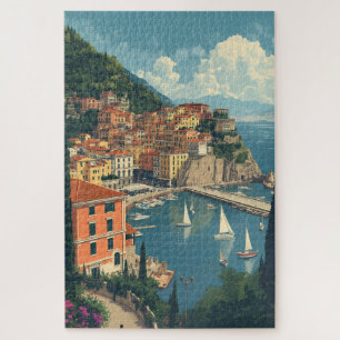 Vintage stijl Portofino Genova Italië Legpuzzel