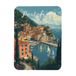 Vintage stijl Portofino Genova Italië Magneet
