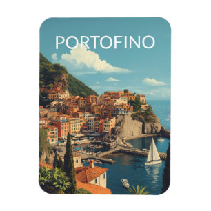 Vintage stijl Portofino Genova Italië Magneet