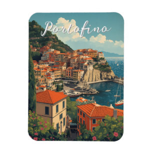 Vintage stijl Portofino Genova Italië Magneet