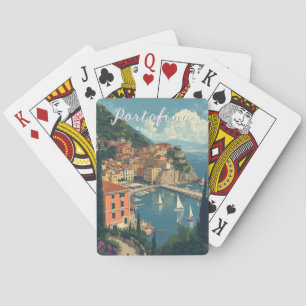 Vintage stijl Portofino Genova Italië Pokerkaarten