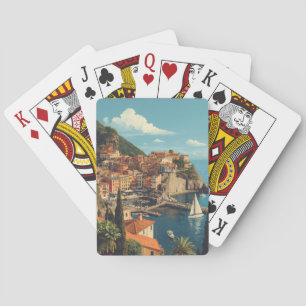 Vintage stijl Portofino Genova Italië Pokerkaarten