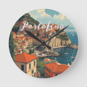 Vintage stijl Portofino Genova Italië Ronde Klok