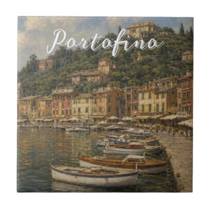 Vintage stijl Portofino Genova Italië Tegeltje