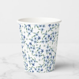 Vintage stijl print met kleine blauwe bloemen papieren bekers