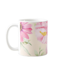 Vintage stijl print met roze bloemen & rozen