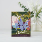 Vintage-Stijl Puerto Rico Briefkaart (Staand voorkant)
