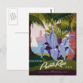 Vintage-Stijl Puerto Rico Briefkaart (Voorkant / Achterkant)