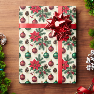 Vintage Stijl Retro Kerstcadeau Verpakking Cadeaupapier