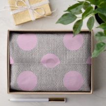 Vintage stijl roze polka stippen op jute 