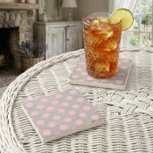 Vintage stijl roze stippen op jute