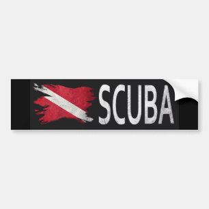 Vintage stijl scuba vlag. Omlaag schuiven Bumpersticker