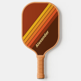 Vintage stijl sport gestreept met naam pickleball paddle