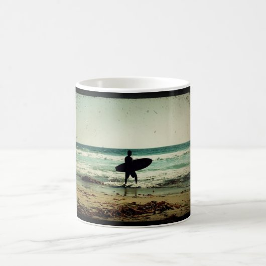 Vintage stijl surfer silhouet koffiemok (Center)