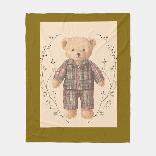 Vintage stijl teddy fleece deken (Voorkant)