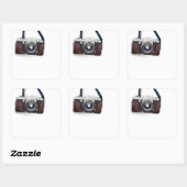 Vintage stijl Vintage camera Vierkante Sticker (Vel)