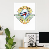 Vintage stijl vlucht badge poster (Thuiskantoor)