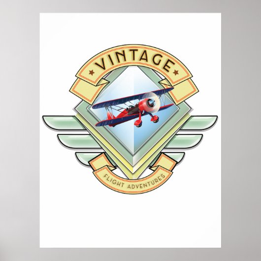 Vintage stijl vlucht badge poster (Voorkant)