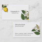 Vintage stijlvolle Lemon Botanische Print Visiteka Visitekaartje (Voorkant / Achterkant)