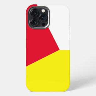 Vintage stijlvolle rode en gele kleurblok iPhone 13 pro max hoesje