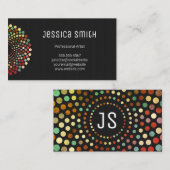 Vintage Stippenpatroon | Moderne Kunst | Monogram Visitekaartje (Voorkant / Achterkant)