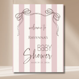 Vintage Stirpes Blush Boog Baby Shower Welkom Poster