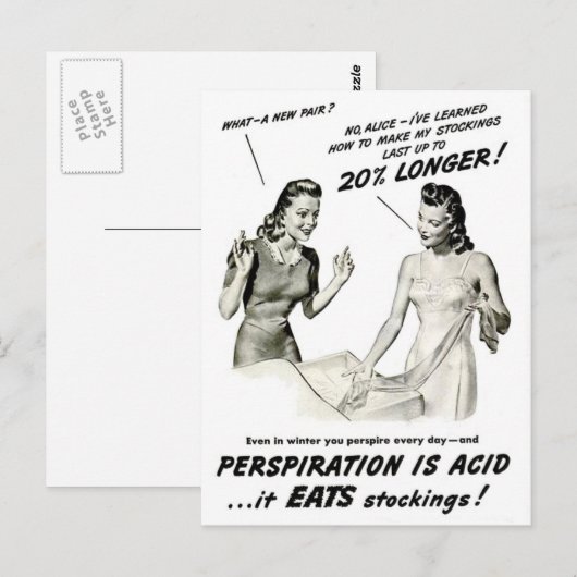 Vintage Stocking Pantyhose Adverteren Briefkaart (Voorkant / Achterkant)