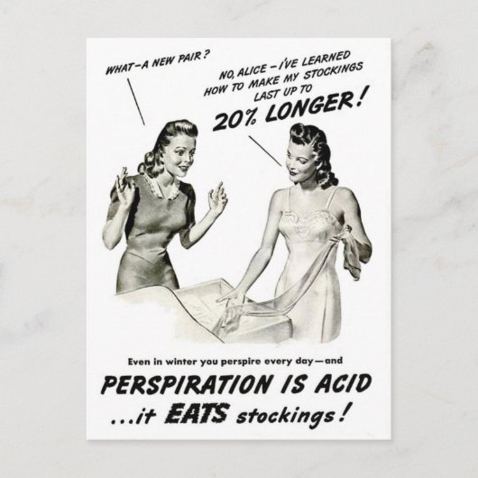 Vintage Stocking Pantyhose Adverteren Briefkaart (Voorkant)